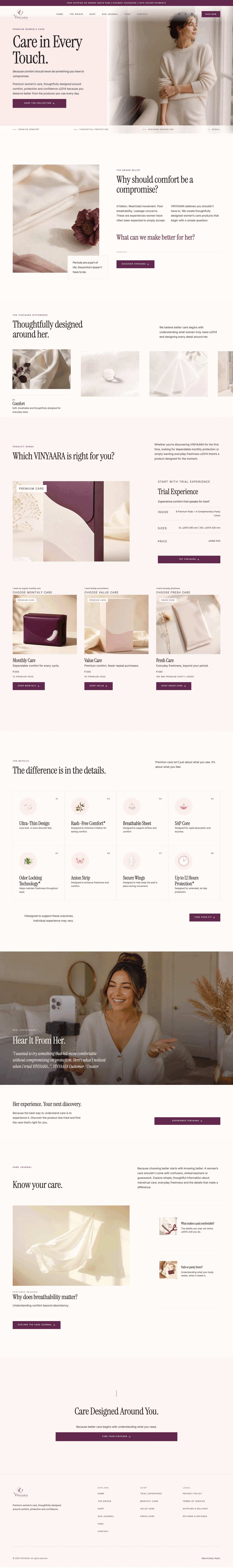 Vinyaara website design preview